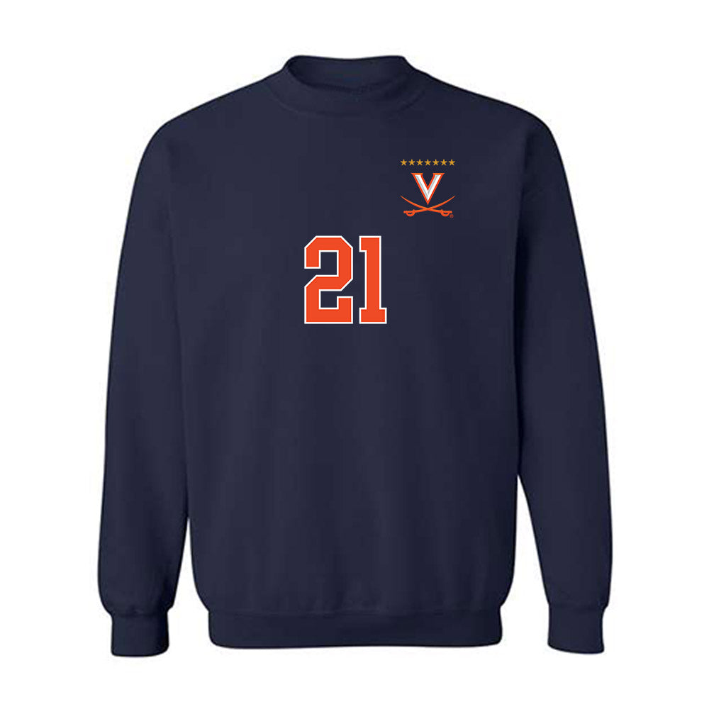 Virginia - NCAA Men's Soccer : Marco Dos Santos - Replica Shersey Crewneck Sweatshirt-0