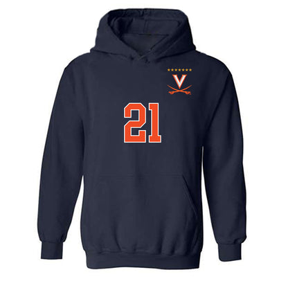 Virginia - NCAA Men's Soccer : Marco Dos Santos - Replica Shersey Hooded Sweatshirt-0