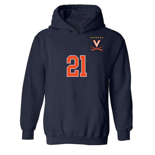 Virginia - NCAA Men's Soccer : Marco Dos Santos - Replica Shersey Hooded Sweatshirt-0