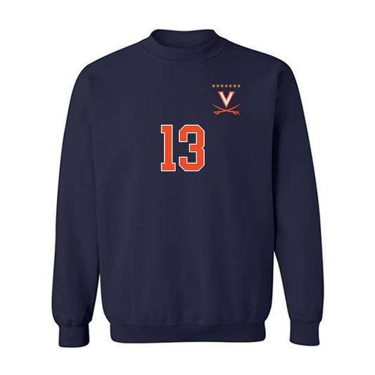 Virginia - NCAA Men's Soccer : Stephen Hurlock - Replica Shersey Crewneck Sweatshirt-0