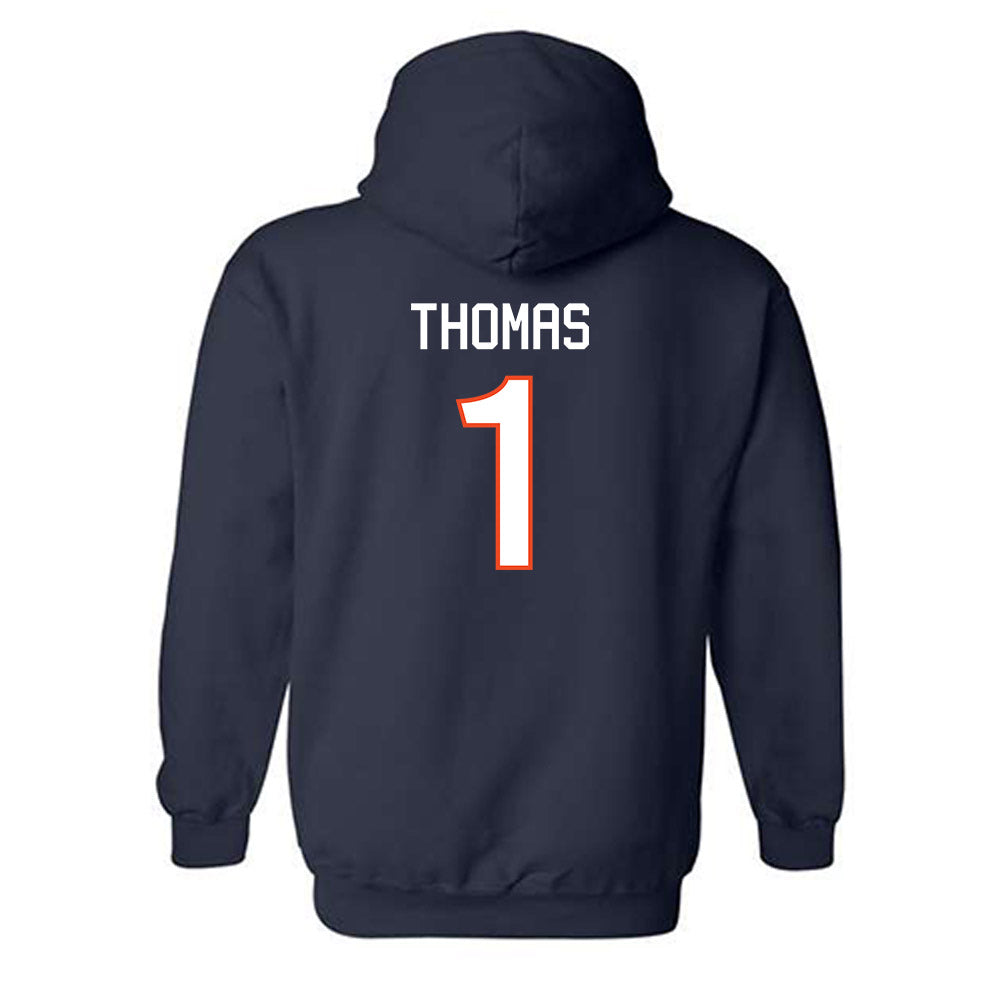 Virginia - NCAA Men's Basketball : Malik Thomas - Replica Shersey Hooded Sweatshirt-1