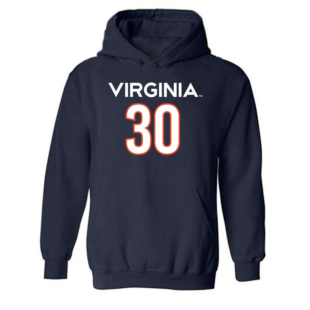 Virginia - NCAA Men's Basketball : Dallin Hall - Replica Shersey Hooded Sweatshirt-0