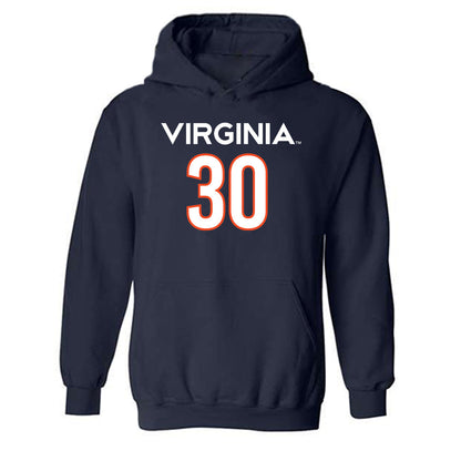 Virginia - NCAA Men's Basketball : Dallin Hall - Replica Shersey Hooded Sweatshirt-0