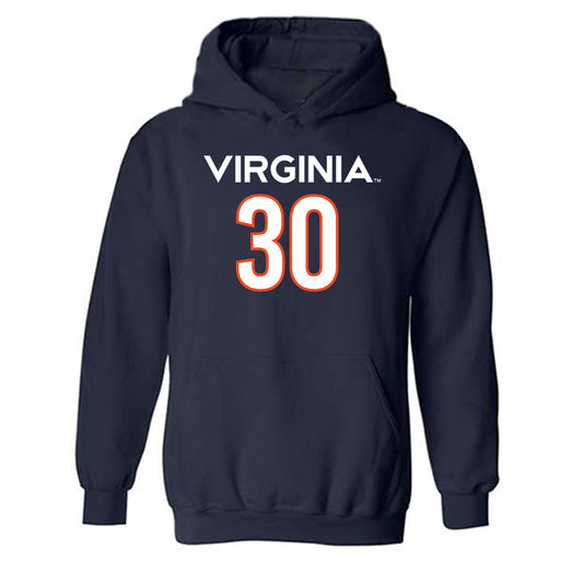 Virginia - NCAA Men's Basketball : Dallin Hall - Replica Shersey Hooded Sweatshirt-0