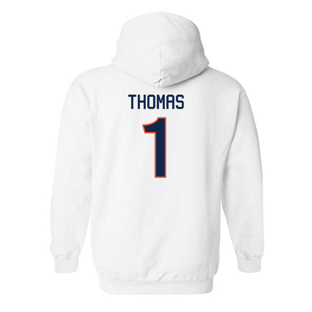 Virginia - NCAA Men's Basketball : Malik Thomas - Replica Shersey Hooded Sweatshirt-1