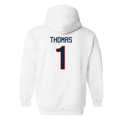 Virginia - NCAA Men's Basketball : Malik Thomas - Replica Shersey Hooded Sweatshirt-1