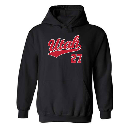 Utah - NCAA Baseball : Anson Mcgorman - Replica Shersey Hooded Sweatshirt-0