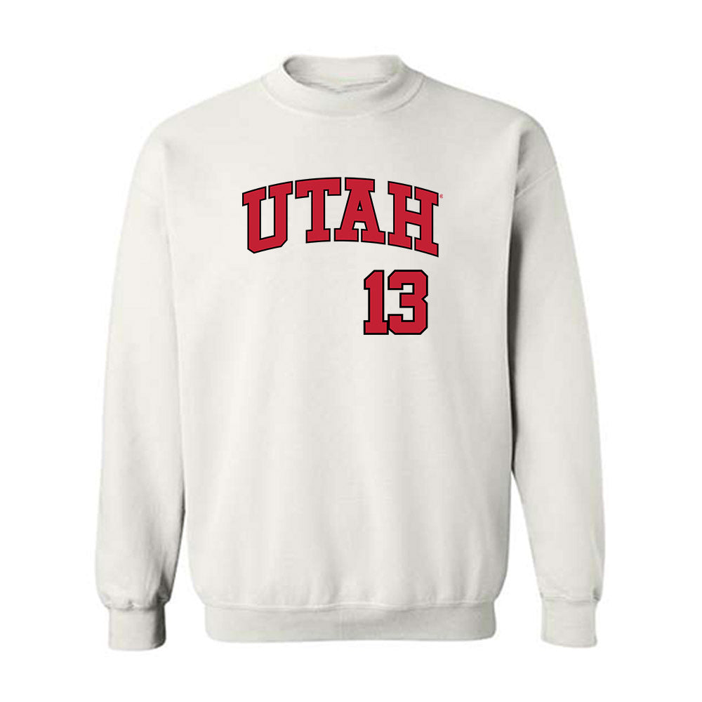 Utah - NCAA Baseball : Justin Abercrombie - Replica Shersey Crewneck Sweatshirt-0