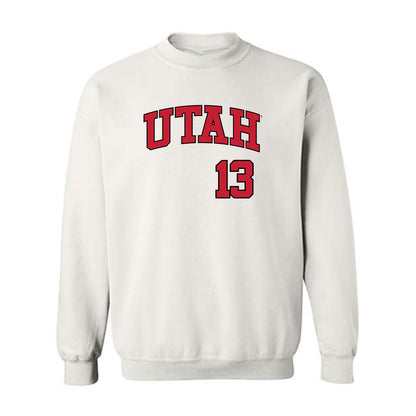 Utah - NCAA Baseball : Justin Abercrombie - Replica Shersey Crewneck Sweatshirt-0