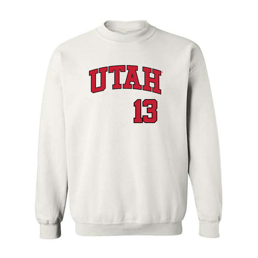 Utah - NCAA Baseball : Justin Abercrombie - Replica Shersey Crewneck Sweatshirt-0