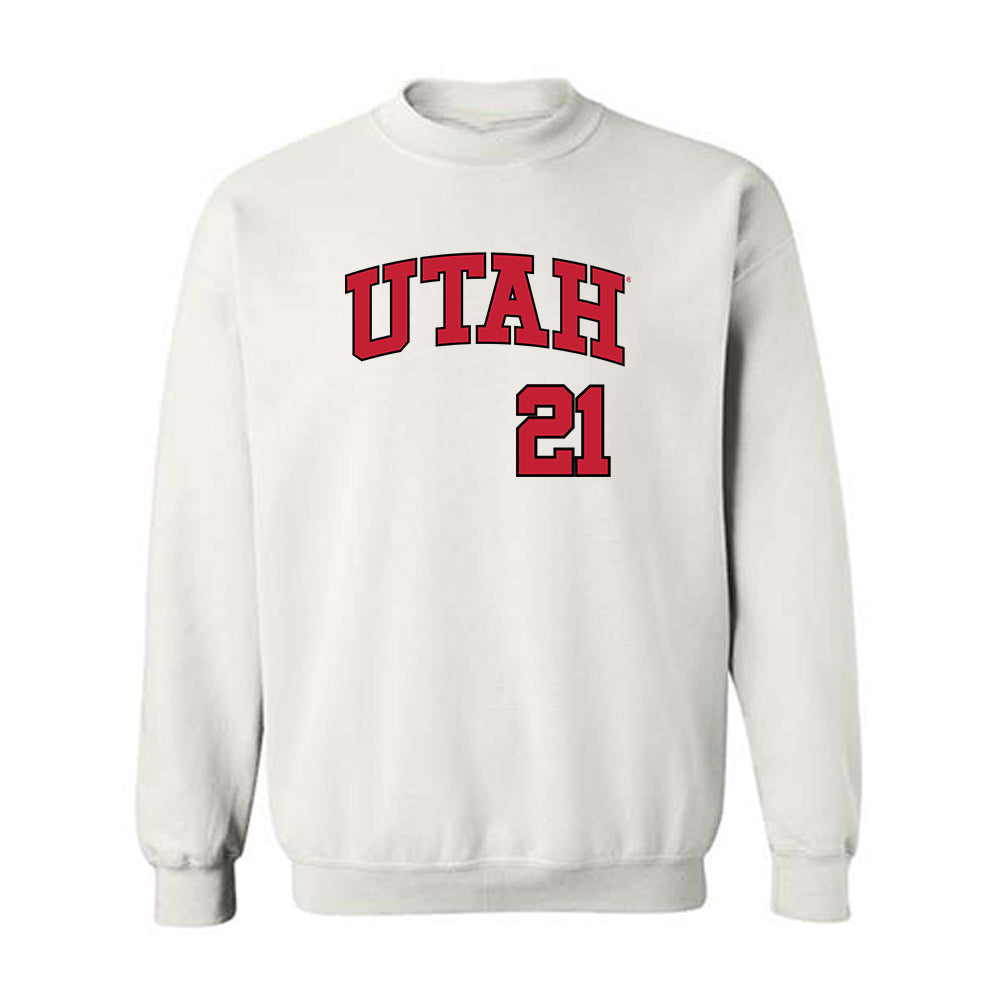 Utah - NCAA Baseball : Daniel Arambula - Replica Shersey Crewneck Sweatshirt-0