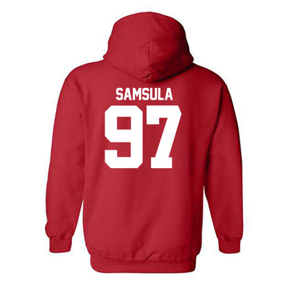 Utah - NCAA Football : Lucas Samsula - Replica Shersey Hooded Sweatshirt-1