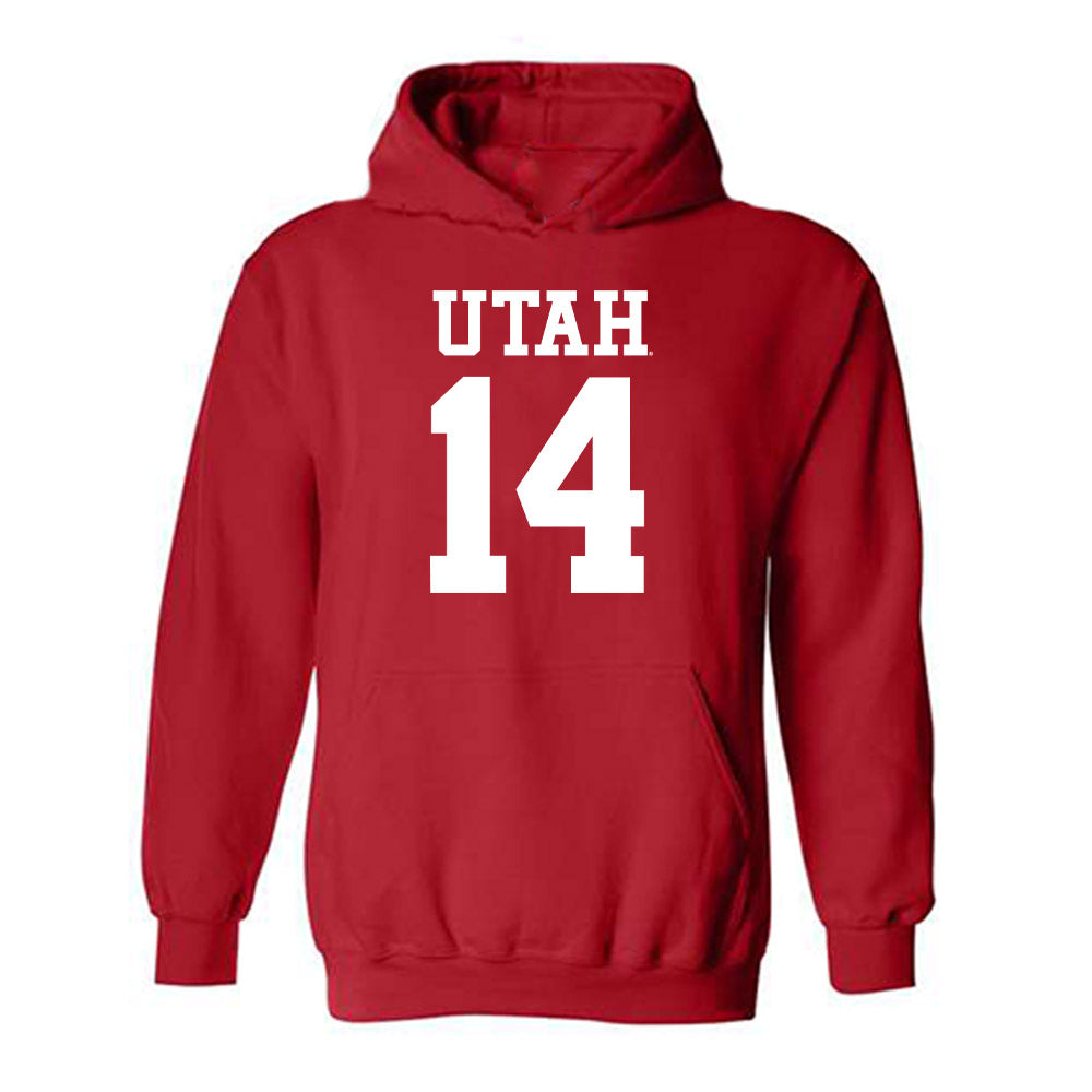 Utah - NCAA Football : JC Hart - Replica Shersey Hooded Sweatshirt-0