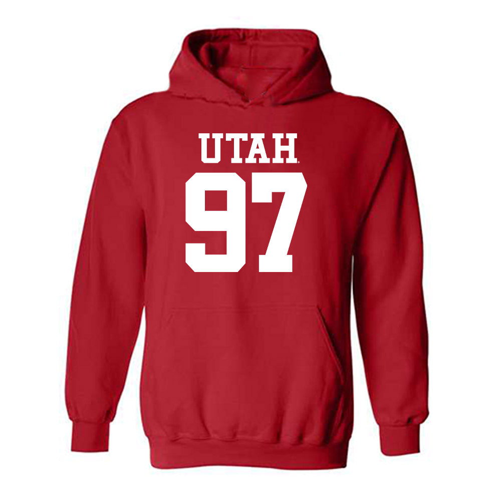 Utah - NCAA Football : Lucas Samsula - Replica Shersey Hooded Sweatshirt-0