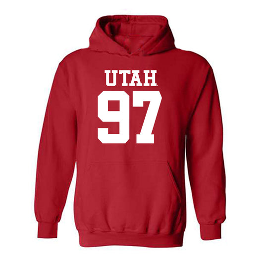 Utah - NCAA Football : Lucas Samsula - Replica Shersey Hooded Sweatshirt-0
