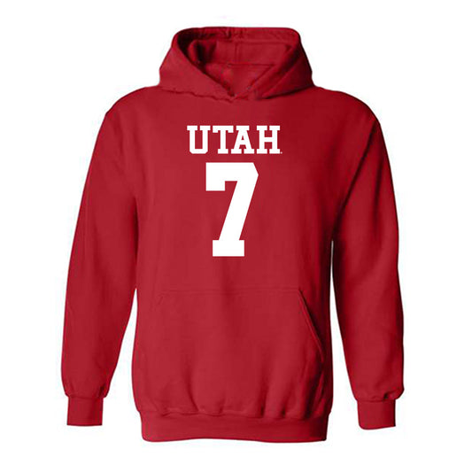 Utah - NCAA Football : Braden Pegan - Replica Shersey Hooded Sweatshirt-0