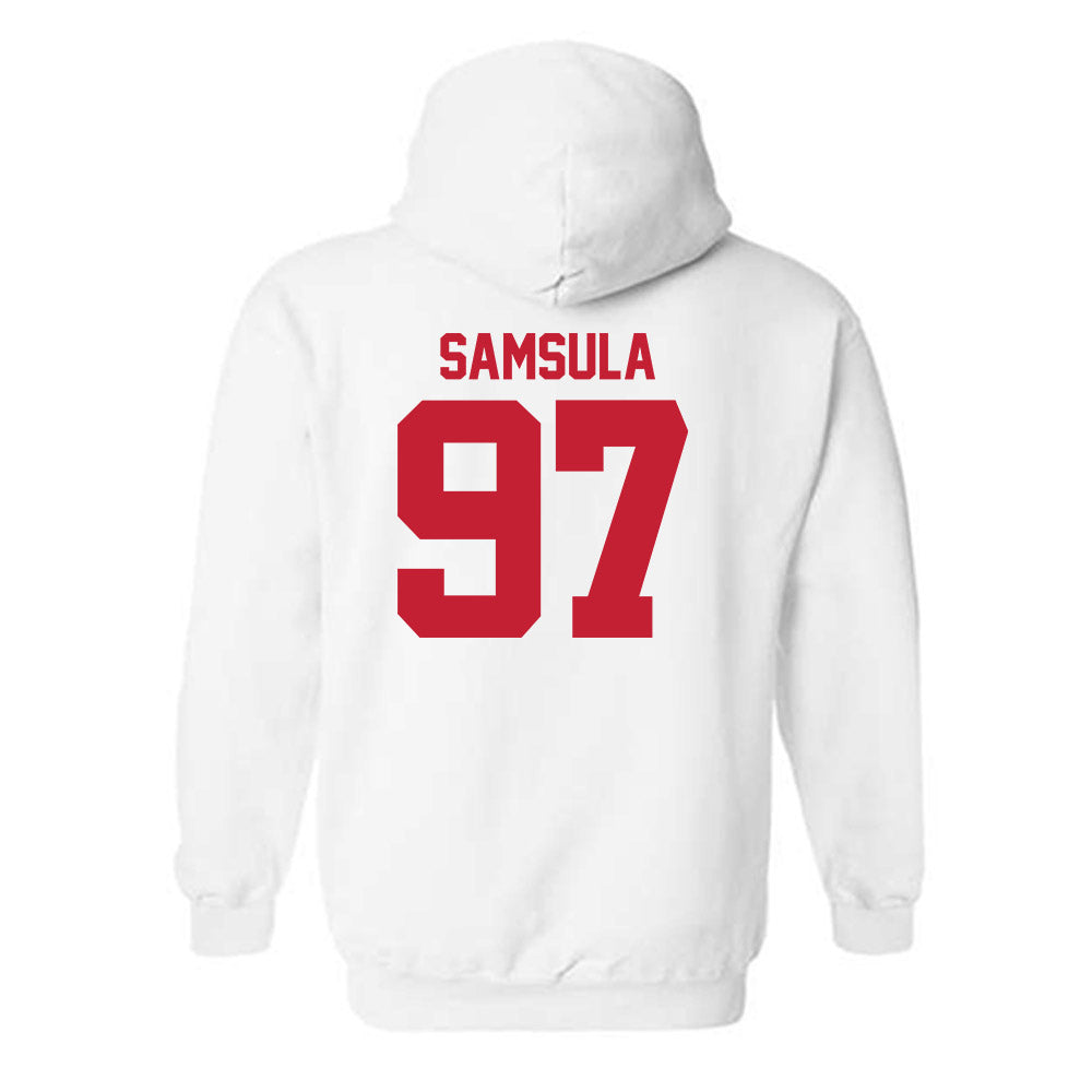 Utah - NCAA Football : Lucas Samsula - Replica Shersey Hooded Sweatshirt-1
