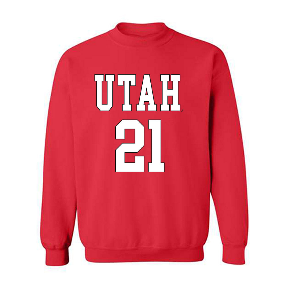 Utah - NCAA Men's Basketball : Obomate Abbey - Replica Shersey Crewneck Sweatshirt-0