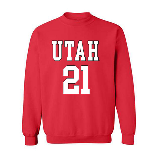 Utah - NCAA Men's Basketball : Obomate Abbey - Replica Shersey Crewneck Sweatshirt-0