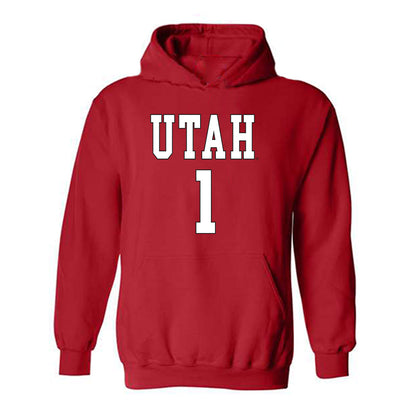 Utah - NCAA Women's Basketball : Avery Hjelmstad - Replica Shersey Hooded Sweatshirt-0