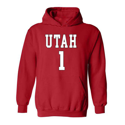 Utah - NCAA Women's Basketball : Avery Hjelmstad - Replica Shersey Hooded Sweatshirt-0