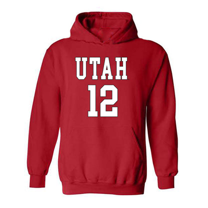Utah - NCAA Women's Basketball : Chyra Evans - Replica Shersey Hooded Sweatshirt-0