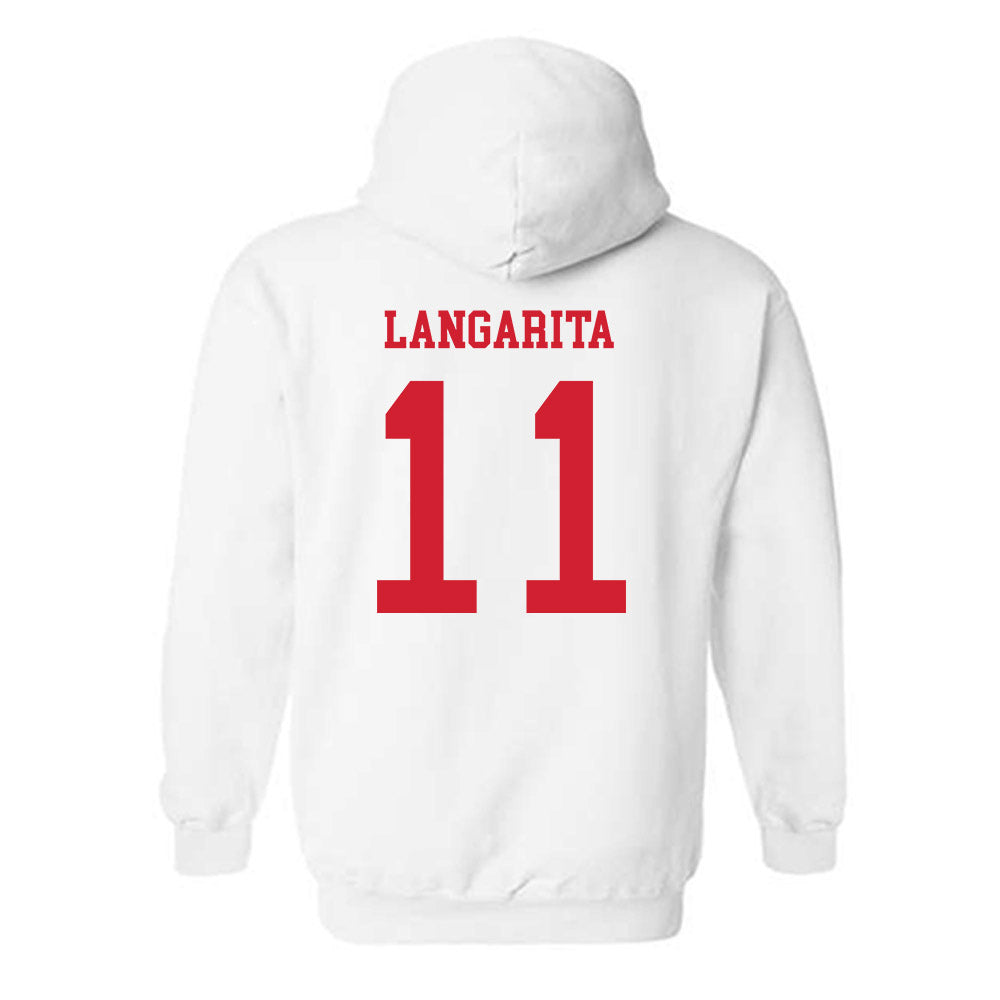 Utah - NCAA Men's Basketball : Lucas Langarita - Replica Shersey Hooded Sweatshirt-1
