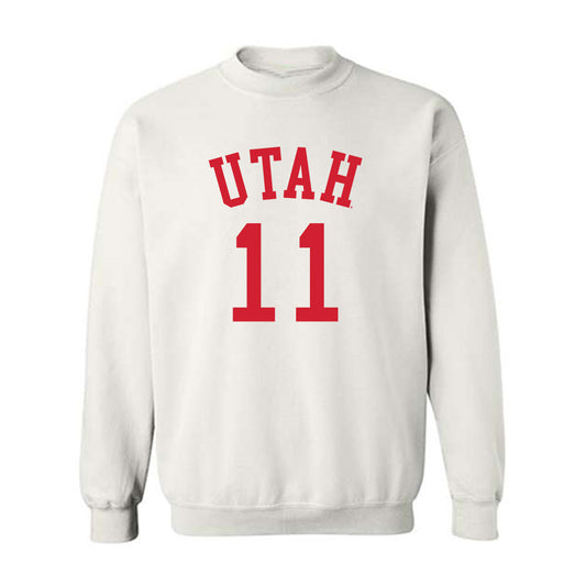 Utah - NCAA Men's Basketball : Lucas Langarita - Replica Shersey Crewneck Sweatshirt-0