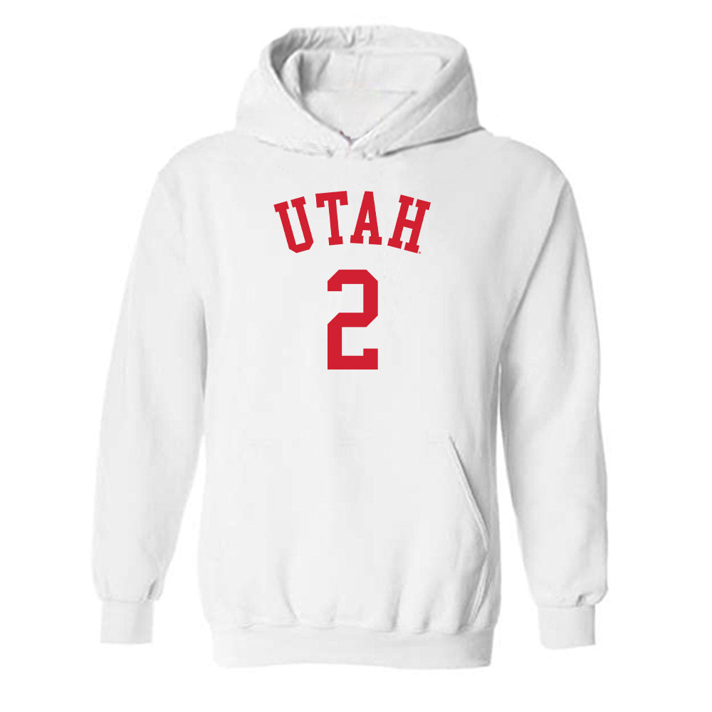 Utah - NCAA Men's Basketball : Jackson Holcombe - Replica Shersey Hooded Sweatshirt-0