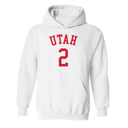 Utah - NCAA Men's Basketball : Jackson Holcombe - Replica Shersey Hooded Sweatshirt-0