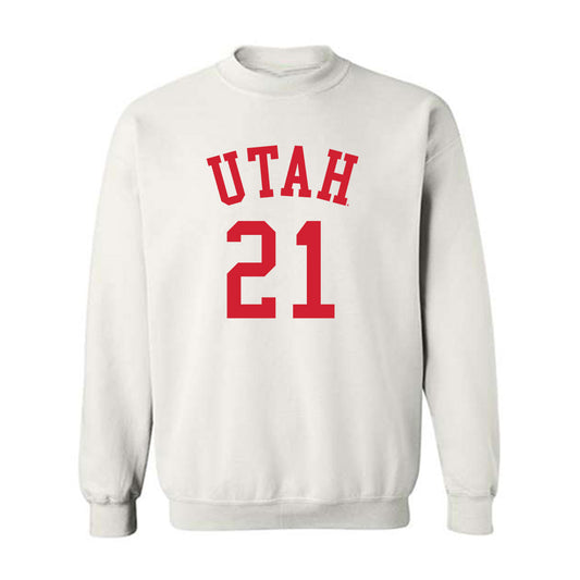 Utah - NCAA Men's Basketball : Obomate Abbey - Replica Shersey Crewneck Sweatshirt-0