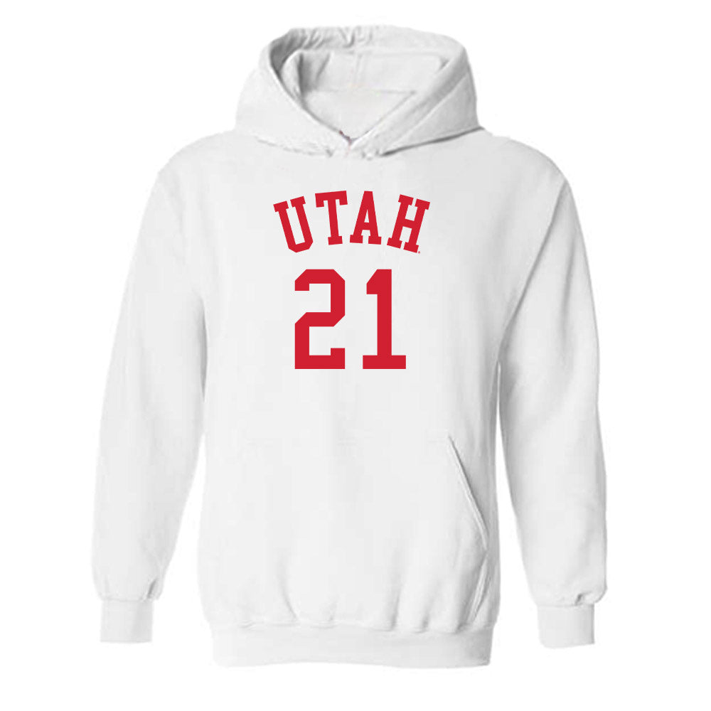 Utah - NCAA Men's Basketball : Obomate Abbey - Replica Shersey Hooded Sweatshirt-0