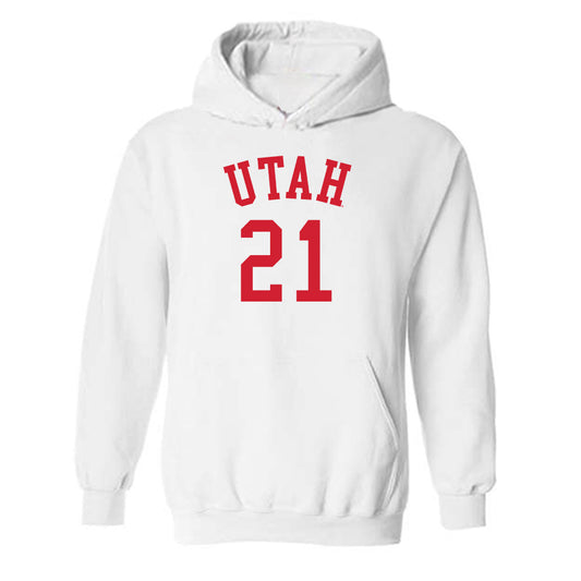 Utah - NCAA Men's Basketball : Obomate Abbey - Replica Shersey Hooded Sweatshirt-0