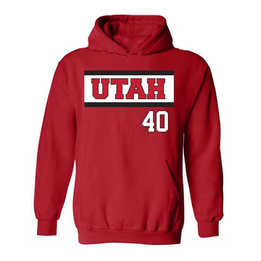 Utah - NCAA Softball : Cian Noli - Replica Shersey Hooded Sweatshirt-0