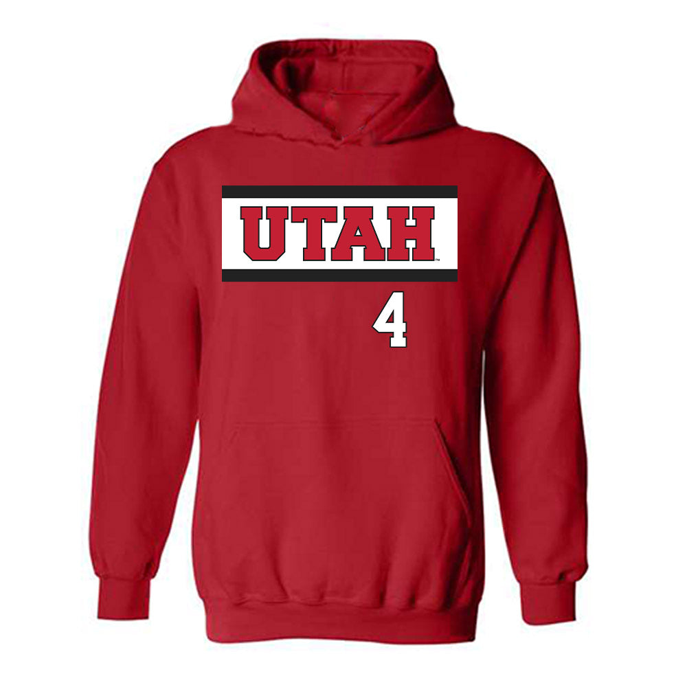 Utah - NCAA Softball : Kate Blunt - Replica Shersey Hooded Sweatshirt-0