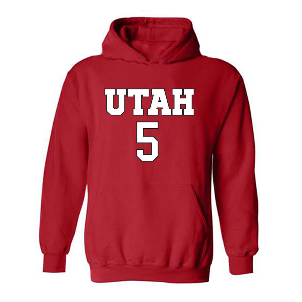 Utah - NCAA Women's Soccer : Abby Affleck - Replica Shersey Hooded Sweatshirt-0