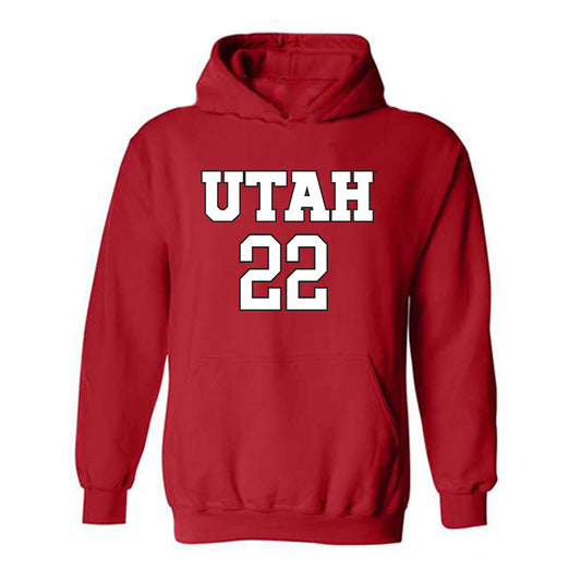 Utah - NCAA Women's Soccer : Madison Encinas - Replica Shersey Hooded Sweatshirt-0