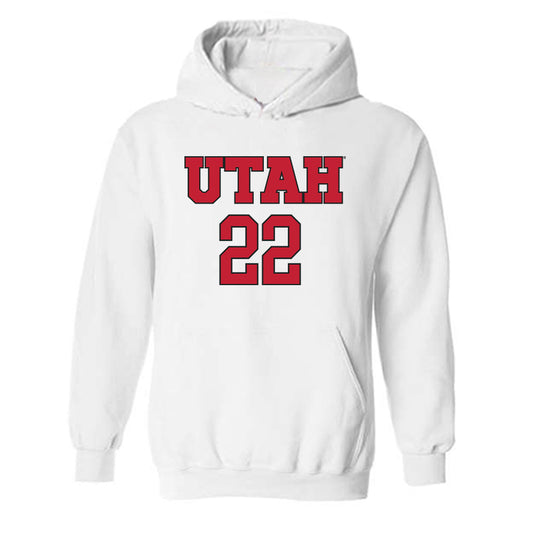 Utah - NCAA Women's Soccer : Madison Encinas - Replica Shersey Hooded Sweatshirt-0