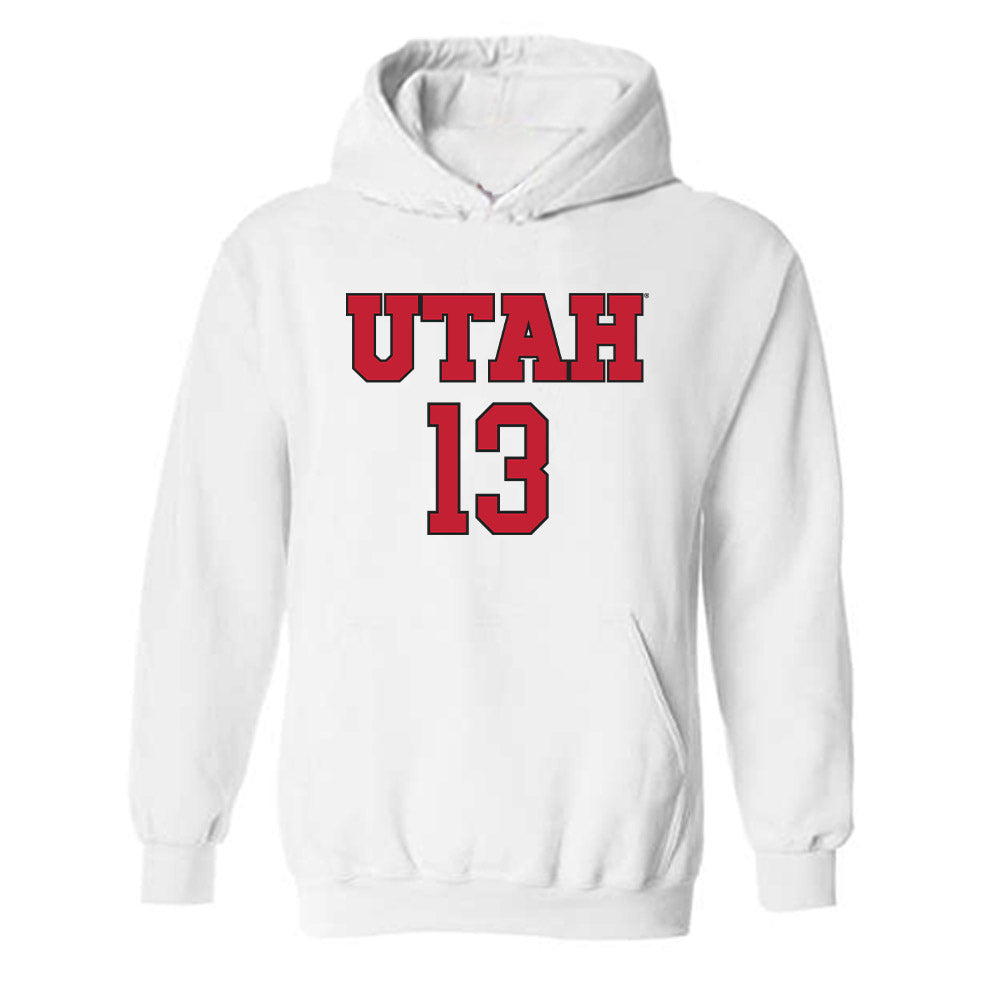 Utah - NCAA Women's Soccer : Eliza Smith - Replica Shersey Hooded Sweatshirt-0