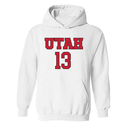 Utah - NCAA Women's Soccer : Eliza Smith - Replica Shersey Hooded Sweatshirt-0