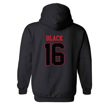 NC State - NCAA Baseball : Collins Black - Replica Shersey Hooded Sweatshirt-1