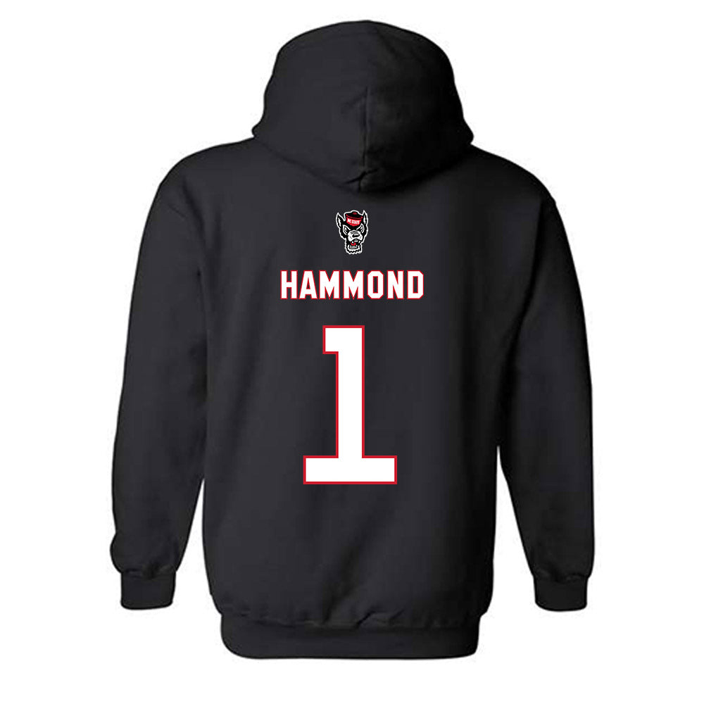 NC State - NCAA Men's Basketball : Christian Hammond - Replica Shersey Hooded Sweatshirt-1