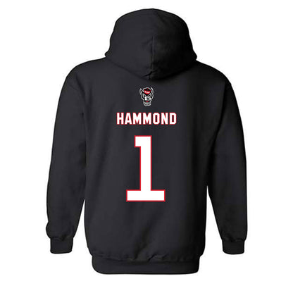 NC State - NCAA Men's Basketball : Christian Hammond - Replica Shersey Hooded Sweatshirt-1