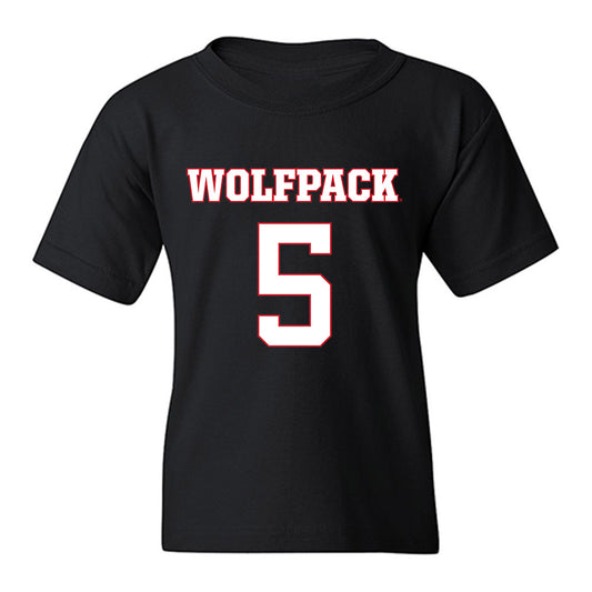 NC State - NCAA Men's Basketball : Tre Holloman - Replica Shersey Youth T-Shirt-0