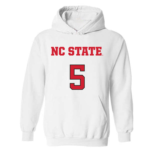 NC State - NCAA Men's Basketball : Tre Holloman - Replica Shersey Hooded Sweatshirt-0