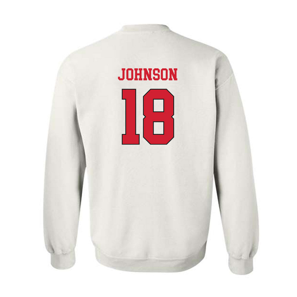 NC State - NCAA Softball : Sarah Johnson - Replica Shersey Crewneck Sweatshirt-1