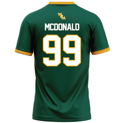 William & Mary - NCAA Football : Nathaniel McDonald - Green Football Jersey-1