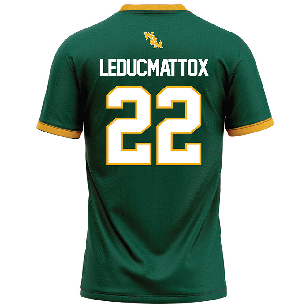 William & Mary - NCAA Football : Branson Leduc-Mattox - Green Football Jersey-1