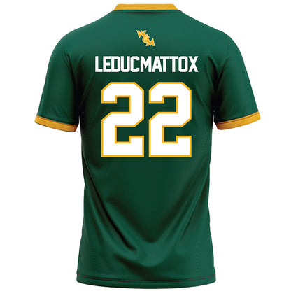 William & Mary - NCAA Football : Branson Leduc-Mattox - Green Football Jersey-1