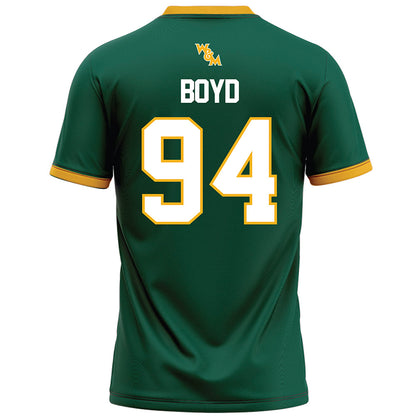 William & Mary - NCAA Football : Carter Boyd - Green Football Jersey-1